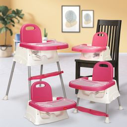 LuvLap 4-in-1 Convertible Baby High Chair with Footrest, Converts to High Chair, Low Chair & Booster Seat, European Standard Certified (Red)-19