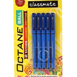 Classmate Octane Ball Pen Blister Pack of 5 - Blue-21