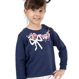 Babyoye FullSleeves Brushed Fleece Sweatshirt Floral Print - Navy Blue-image-46