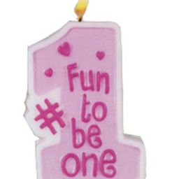 Funcart Numerical 1 Fun To Be One Candle - Pink-image-6
