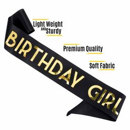 Syga Birthday Girl Sash Black - Length 80 cm-image-16