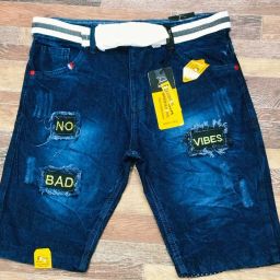 Printed Men Denim Blue Denim Shorts-image-78