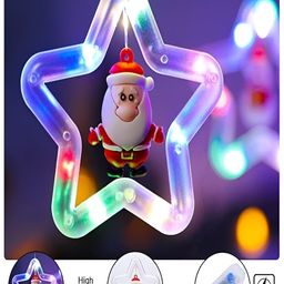 KAVYARA Blue & Pink Star Shape Christmas String Lights-1