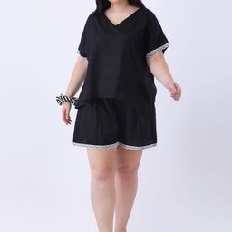 Qurvii Women Plus Size V-Neck Night suit-picture-0