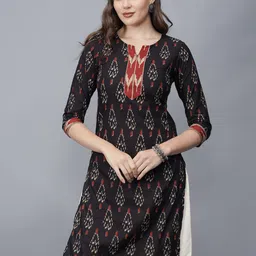 ETRAANA Printed Pure Cotton Round Neck Kurta-14