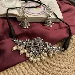 Sangria Stones Studded & Beaded Jewellery Set-67