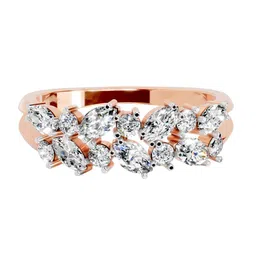 Sparkles Lab Grown Diamond 0.7 Carat IGI Marquise And Round Cluster Ring 14K Rose Gold-image-88