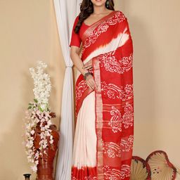 DipDiya Batik Printed Zari Pure Cotton Saree-image-37