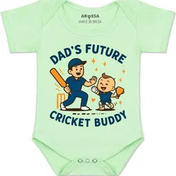 arvesa Dad's Future Cricket Buddy Printed Romper-picture-16