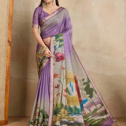 Ishin Women Floral Printed Zari Pure Chiffon Saree-image-19