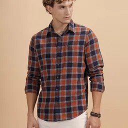 WROGN Men Comfort Tartan Checks Checked Casual Shirt-image-96
