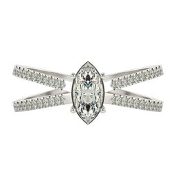 VALANOVA Women 18 Kt 925 Sterling Silver Lab Grown 0.64 CT Diamond Ring 1.92 gm-image-97
