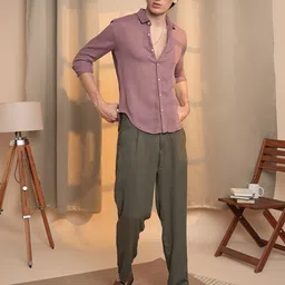 Campus Sutra Men Comfort Textured Opaque Casual Shirt-image-92