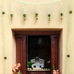 GADINFASHION White & Green Artificial Mogra Flowers Door Hanging Torans-picture-28