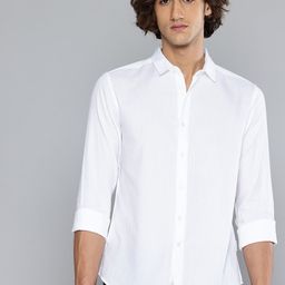 Flying Machine Slim Fit Self Striped Pure Cotton Casual Shirt-picture-7