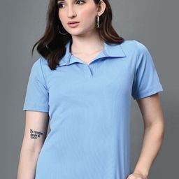 Dreambe Women Polo Collar Pockets T-shirt-image-35