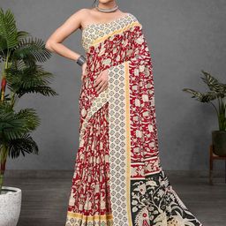 LeeliPeeri Designer Ajrak Block Print Saree-11