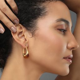 Reenisaa Oval Hoop Earrings-4