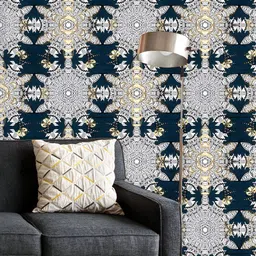 ArtzFolio Printed UV-Resistant Anti-Bacterial Golden Geometric Elements Peel & Stick Wallpaper-image-42