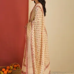JAYPORE Floral Printed Cotton Dupatta image 5