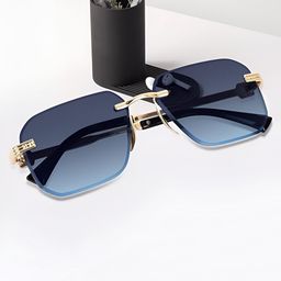 IFLASH Unisex UV Protected Square Rimless Sunglasses WH5580 RIMLESS BLUE-14