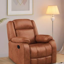 Duroflex Avalon - Rocking & Revolving Single Seater Suede Manual Recliner-image-24