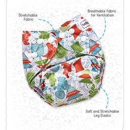 Babyhug Free Size Reusable Cloth Diaper With Insert Tree Print - White image 2