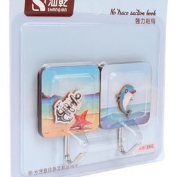 fab n funky Suction Hooks Ocean Print Pack of 2 (Print & Colour May Vary) image 2
