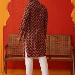Jompers Men Embroidered Regular Sequinned Kurta with Pyjamas image 3