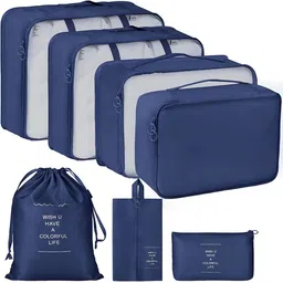 Awestuffs Navy Blue 7 Pieces Water Resistant Multi Utility Organisers-29