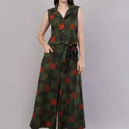 NAVSYAA Ajrakh Block Printed Pure Cotton Shirt & Palazzo Co-Ords-picture-14