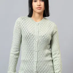 Cantabil Women Open Knit Woollen Cardigan-picture-19