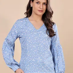 MINOS Women Floral Print Bishop Sleeves Tube Top-image-61