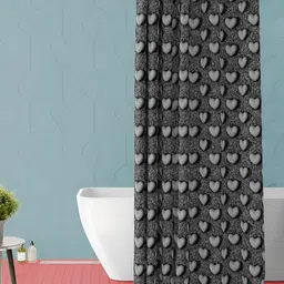 ArtzFolio Black & Grey Printed WaterproofShower Curtain-image-47