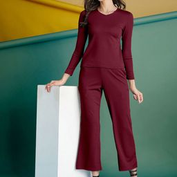 Moda Rapido V-Neck Long Sleeve T-Shirt With Trouser Co-Ords-picture-34