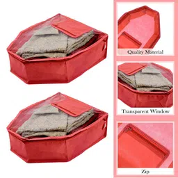 Kuber Industries Red Set of 3 Regular Multi-Utility Organisers image 5