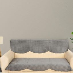 Bajo's Grey Velvet 2 Piece Sofa Cover-image-82