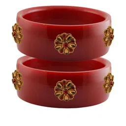 Vidhya Kangan Red Plastic Bangles-image-22