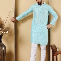 Shiv Leela Men Embroidered Sequinned Kurta-45