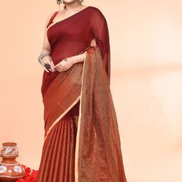 Piyari Fashion Striped Pure Cotton Handloom Taant Saree-picture-4
