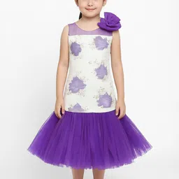 BAESD Girls Self Design Drop-Waist Midi Dress-picture-1