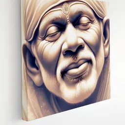 Myntra Elegant Homes White & Black Sai Baba Religious Canvas Wall Art-picture-33