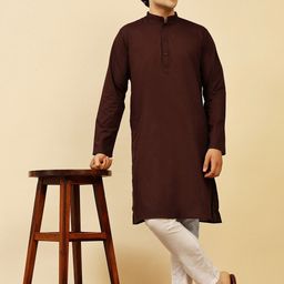 SKAVIJ Men Regular Pure Cotton Kurta with Pyjamas-image-73