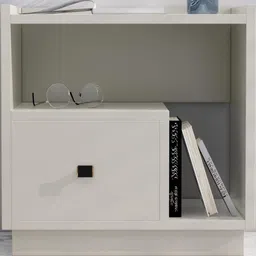 HEXA RED White Engineered Wood Bedside Table-image-90