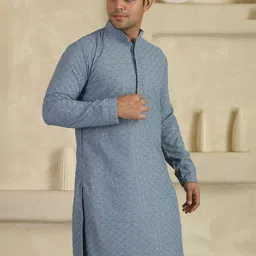 LEMONX Men Embroidered Sequinned Kurta-picture-24