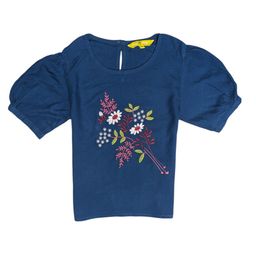 Gini and Jony Girls Floral Embroidered Puff Sleeve Satin Crop Top-image-78