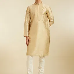 Diwas by Manyavar Mandarin Collar Thread Work Straight Kurta-image-91
