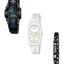 Hala Men Solid Round Regular Formal Digital Watch Comes With Bracelet - King SSA-49