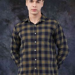 Binioz Men Classic Tartan Checks Opaque Checked Casual Shirt-image-24