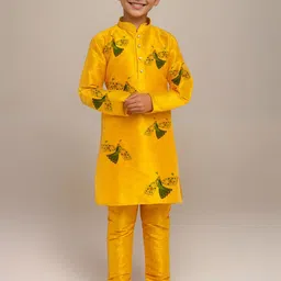 DEVOILER Boys Ethnic Motifs Printed Mandarin Collar Straight Kurta-image-34
